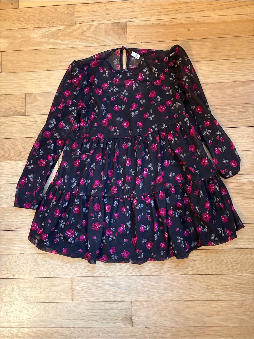 GAP Floral Tiered Long-Sleeve Dress, Size 5